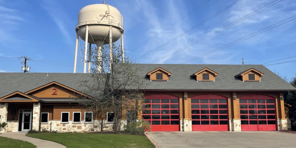 Photo of Georgetown TX water tower and Fire Station #2